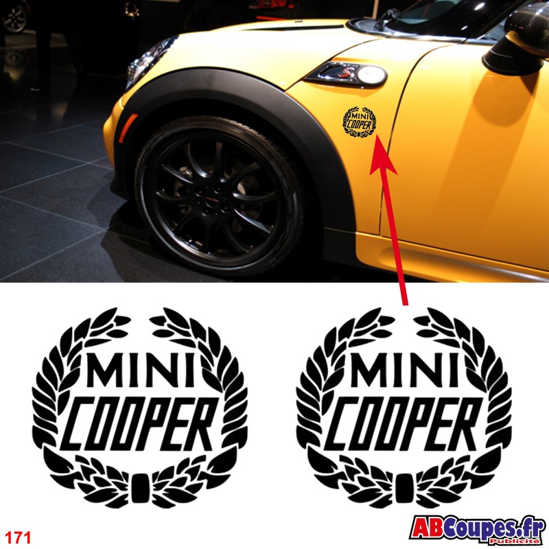 2 Stickers pour ailes Mini Cooper