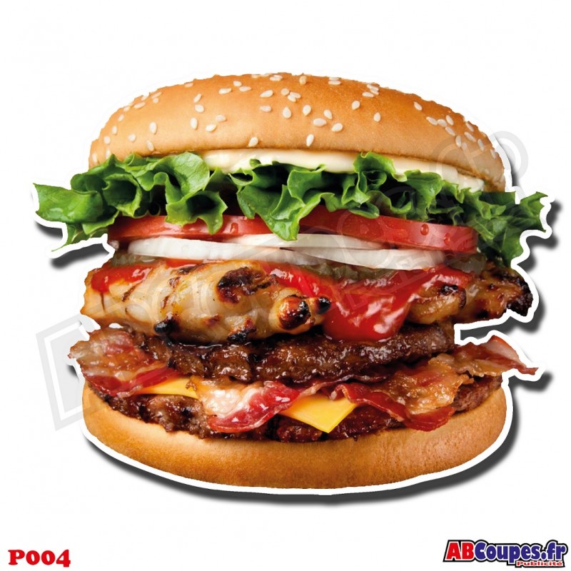 Autocollant Hamburger - Dès 4,9€ - ABCoupes Publicité